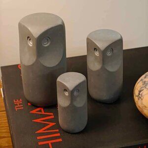 Decorative concrete owl set